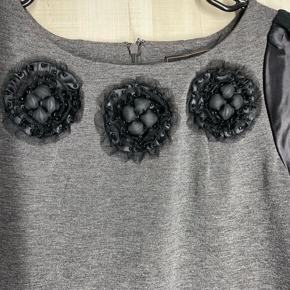 BCBGMAXAZRIA black grey mini dress pockets short sleeve shift style, size XS - Picture 6 of 16